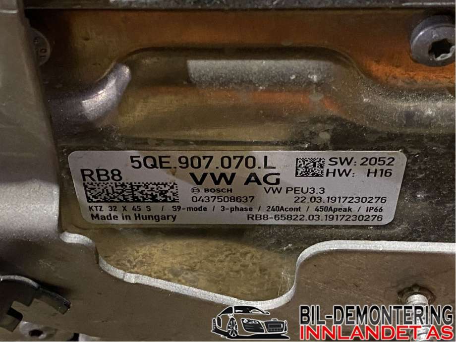Inverter elbil til VW e-Golf 2017-2020 (Fase 2)  (VOLKSWAGEN|5QE 907 070 L|1271016100|5QE207070L)