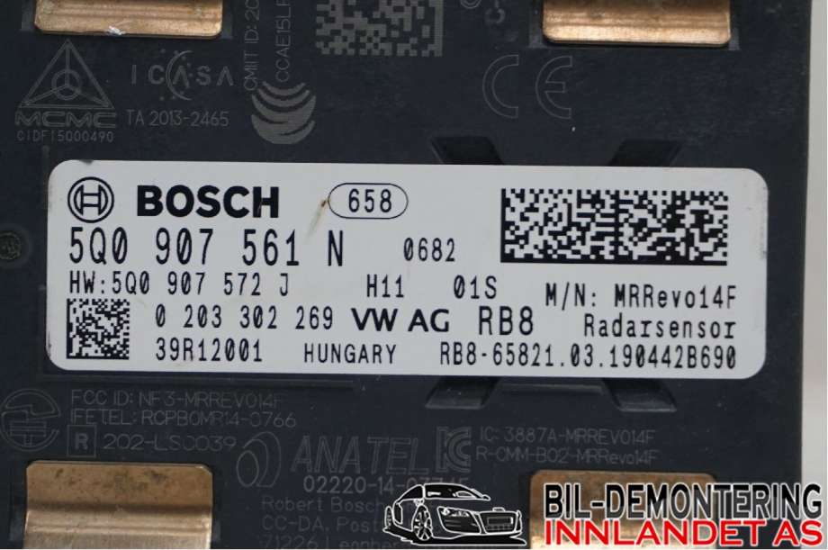 Sensor radar til VW e-Golf 2017-2020 (Fase 2)  (VOLKSWAGEN|5Q0 907 561 N||5Q0907561N)
