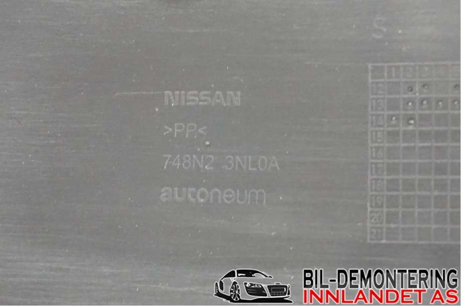 Motorplate under motor til Nissan Leaf 2011-2017 (Type I)  (NISSAN|748N23NL0A|)