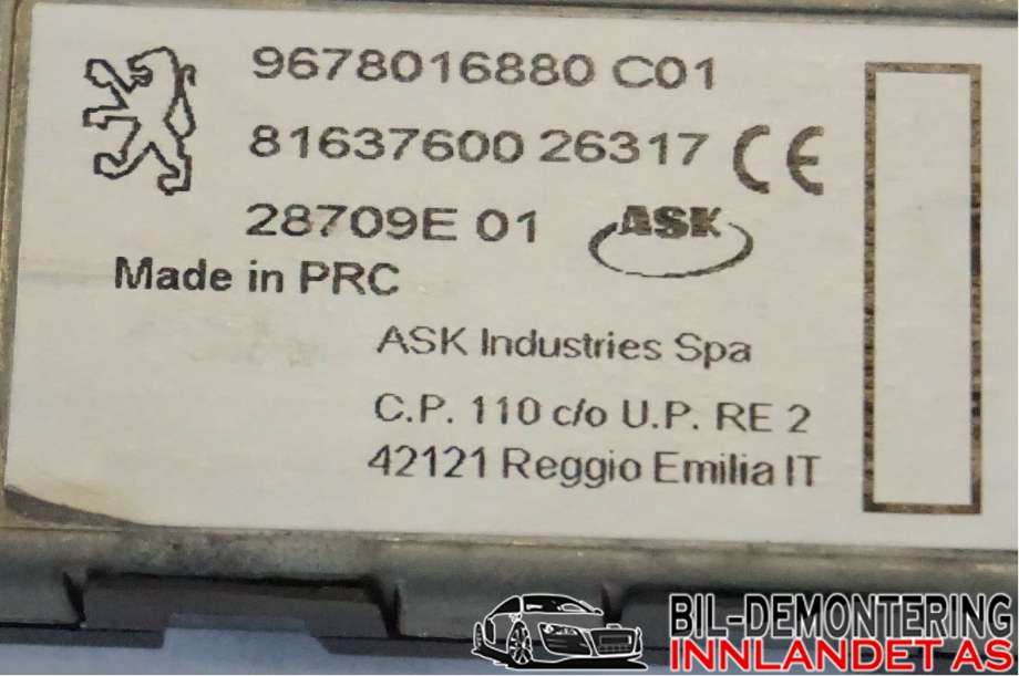Antenne forsterker til Peugeot 3008 2016-->> (Type II)  (96 780 168 80||9678016880)