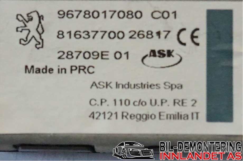 Antenne forsterker til Peugeot 3008 2016-->> (Type II)  (96 780 170 80||967801080)