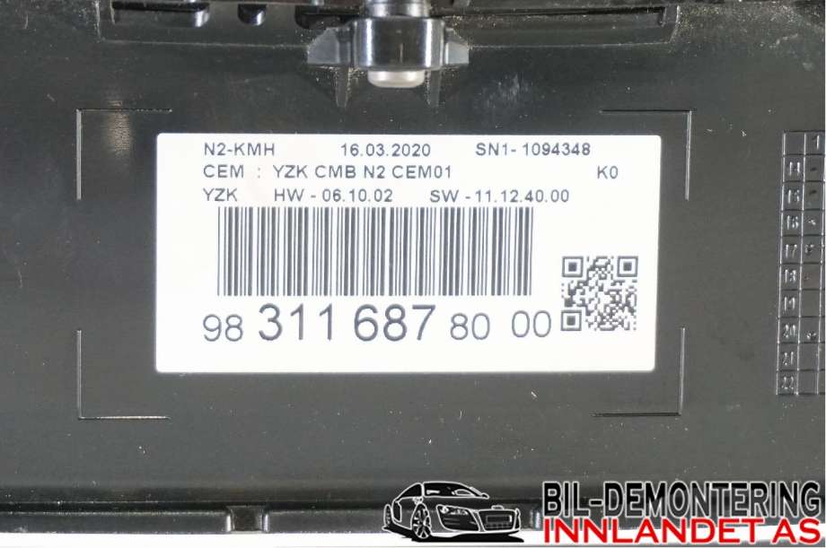 Instrumentpanel til Toyota Proace 2016-->> (Type II)  (|769167-680U|983116878000)