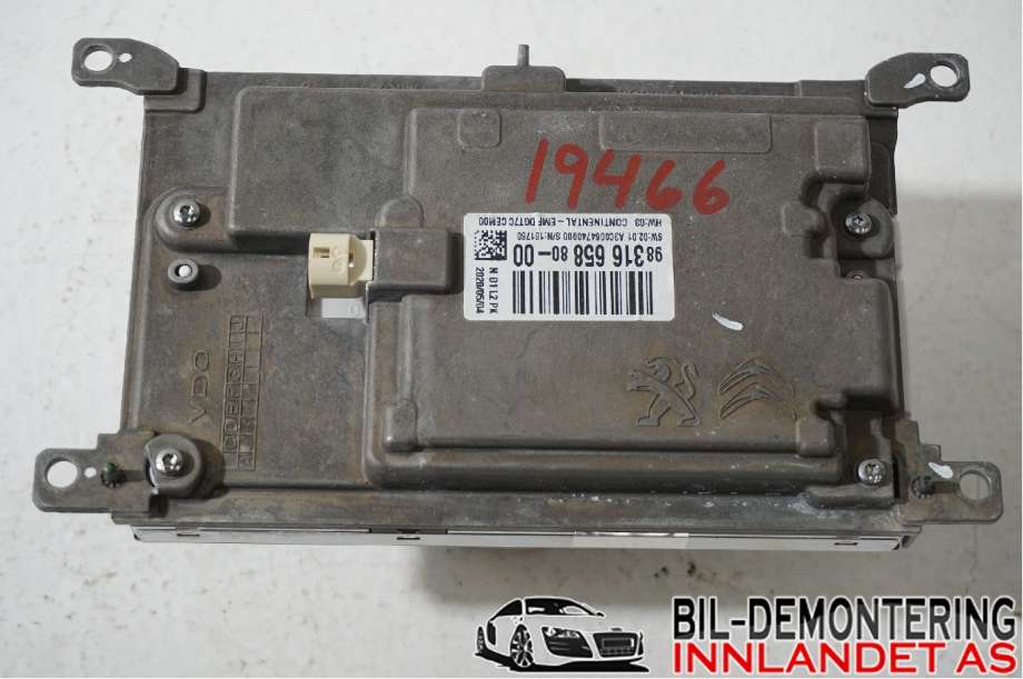 Multimedia display (MCU - Media Controller Unit) til Toyota Proace 2016-->> (Type II)  (|98075397ZD00|9831665880-00)
