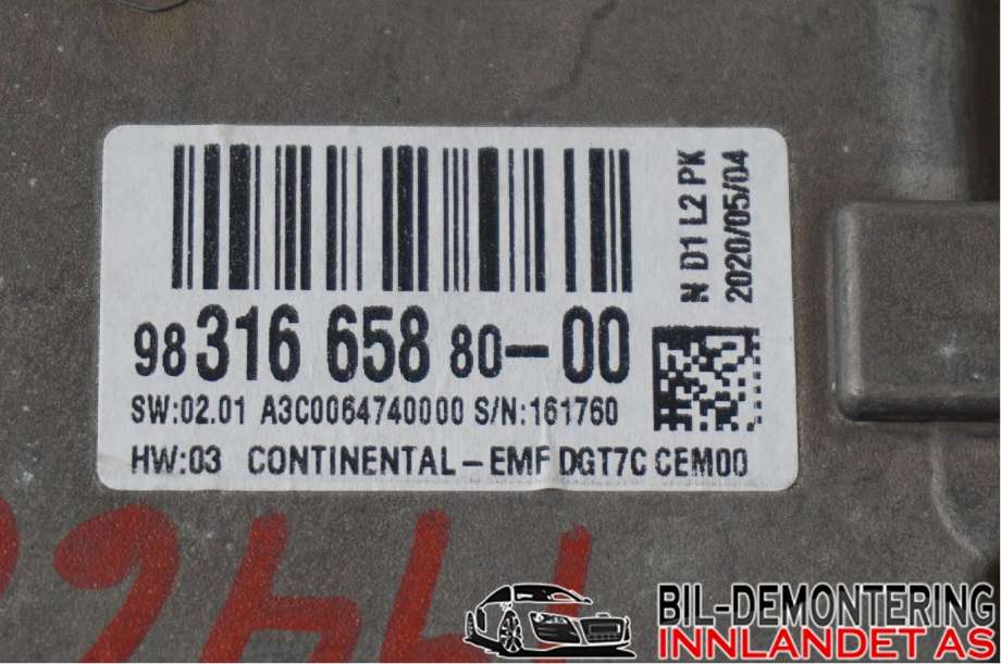 Multimedia display (MCU - Media Controller Unit) til Toyota Proace 2016-->> (Type II)  (|98075397ZD00|9831665880-00)