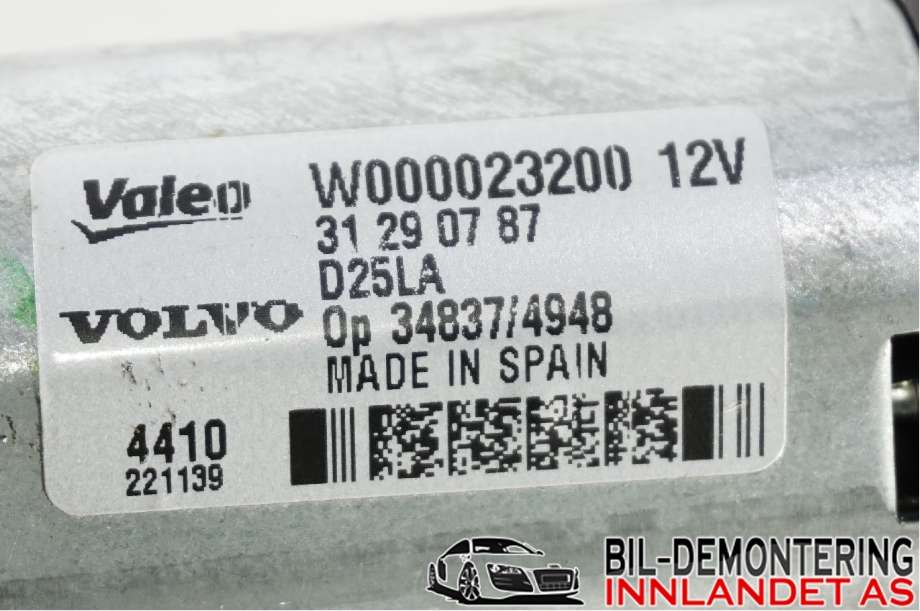 Viskermotor bakrute til Volvo V70 2007-2013 (Type III, Fase 1)  (VOLVO|31290787|)