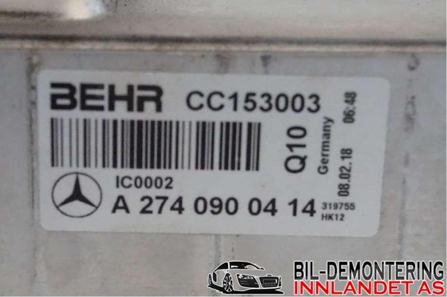 Intercooler til Mercedes C-Klasse 2018-2021 (Fase 2) (W205) (W205) (MERCEDES|A 274 090 04 14|)