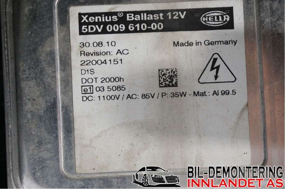 Frontlykt venstre halogen til Škoda Octavia 2009-2013 (Type II, Fase 2)  (SKODA|1Z1 941 017 T||1Z1941015G)