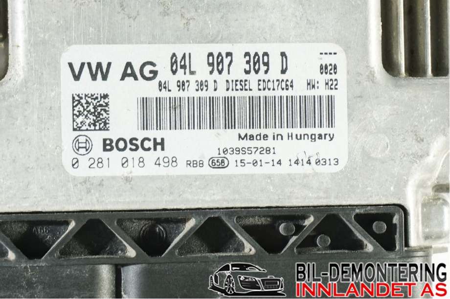 Styreenhet motor til Škoda Octavia 2013-2016 (Type III, Fase 1)  (SKODA|04L 906 021 EL||04L907309D)