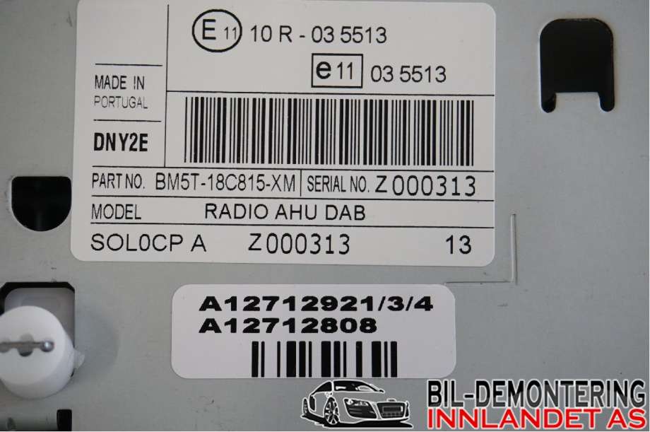 Bilstereo til Ford Focus 2011-2014 (Type III, Fase 1) (FORD|BM5T-18C815-HP||BM5T-18C815-XM)