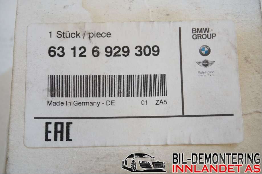 Parklykt høyre til BMW 5-Serie 2003-2010 (E60/E61) (E60/E61) (BMW|63 12 6 929 309|)