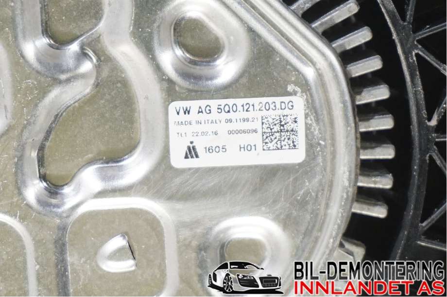 Kjølevifte til Audi A3 2016-2020 (Type III, Fase 2)  (AUDI|5Q0 121 203 DG|5Q0 121 205 AR|)