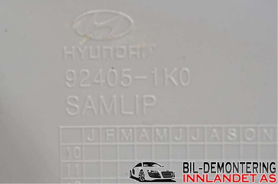 Baklykt fra støtfanger til Hyundai Ix20 2010-2017 (HYUNDAI|924811K000|)