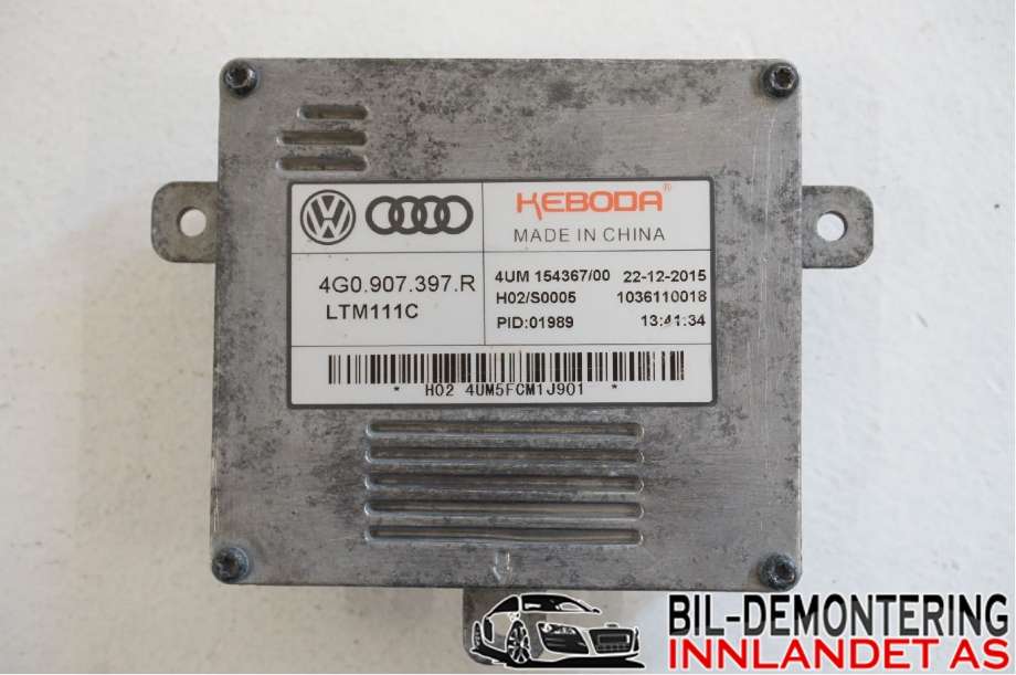 Styreenhet xenon/ballast til Audi A3, 2016-2020 (Type III, Fase 2)  (AUDI|4G0 907 397 R)