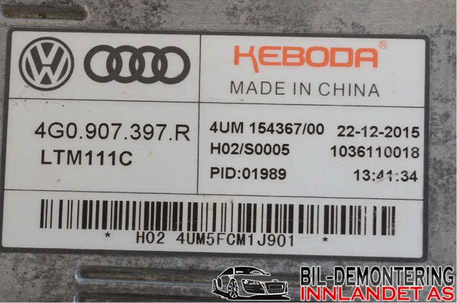 Styreenhet xenon/ballast til Audi A3 2016-2020 (Type III, Fase 2)  (AUDI|4G0 907 397 R||4G0.907.397.P)