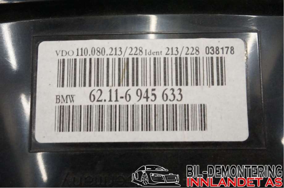 Speedometer til BMW 5-Serie 2003-2010 (E60/E61) (E60/E61) (BMW|62 11 6 958 600|)