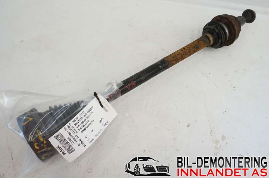 Drivaksel venstre bak til VW Tiguan, 2011-2016 (Type I, Fase 2) (VOLKSWAGEN|1K0 501 203 FX)