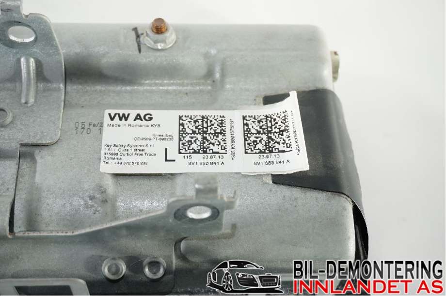 Airbag kne til Audi A3 2012-2016 (Type III, Fase 1)  (AUDI|8V1 880 841 A|8V1 880 841 D|8V1880841A)