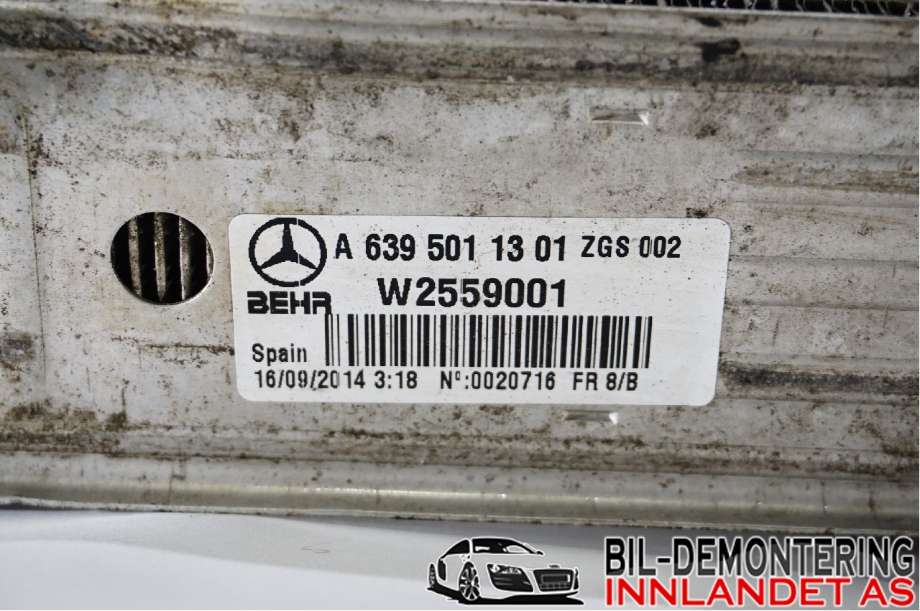Intercooler til Mercedes Vito/Viano 2010-2014 (Fase 2) (W639) (W639) (MERCEDES|A 639 501 13 01|)