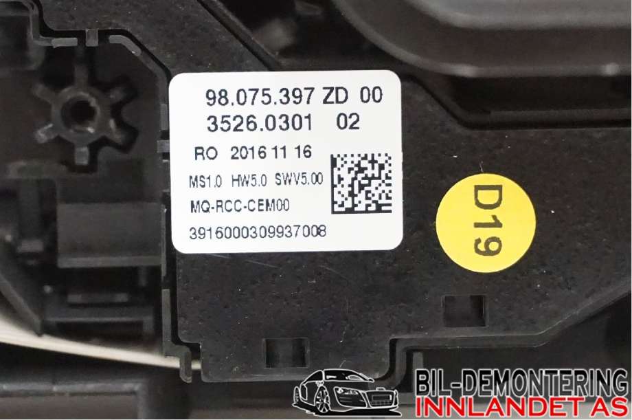 Diverse deler til Citroën Jumpy 2016-->> (Type III)  (CITROEN|98075397ZD00|)