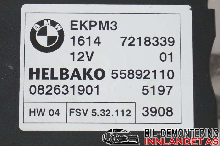 Styreenhet drivstoffpumpe til BMW 3-Serie 2005-2011 (E90/E91/E92/E93) (E90/E91/E92/E93) (BMW|1614 7218339|55892110|082631901)