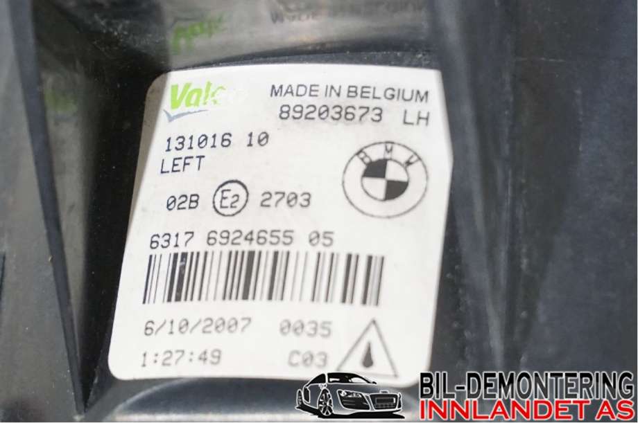 Tåkelykt venstre foran til BMW X3 2007-2010 (Fase 2) (E83) (E83) (BMW|63 17 6 924 655|)