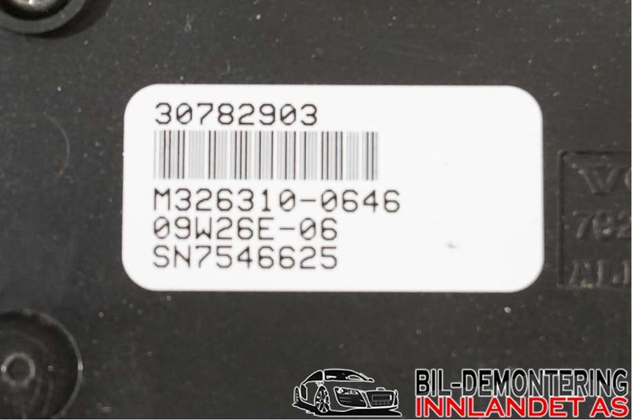 Varmeapparat betjening til Volvo V70 2007-2013 (Type III, Fase 1)  (VOLVO|30782903||09W26E-06)