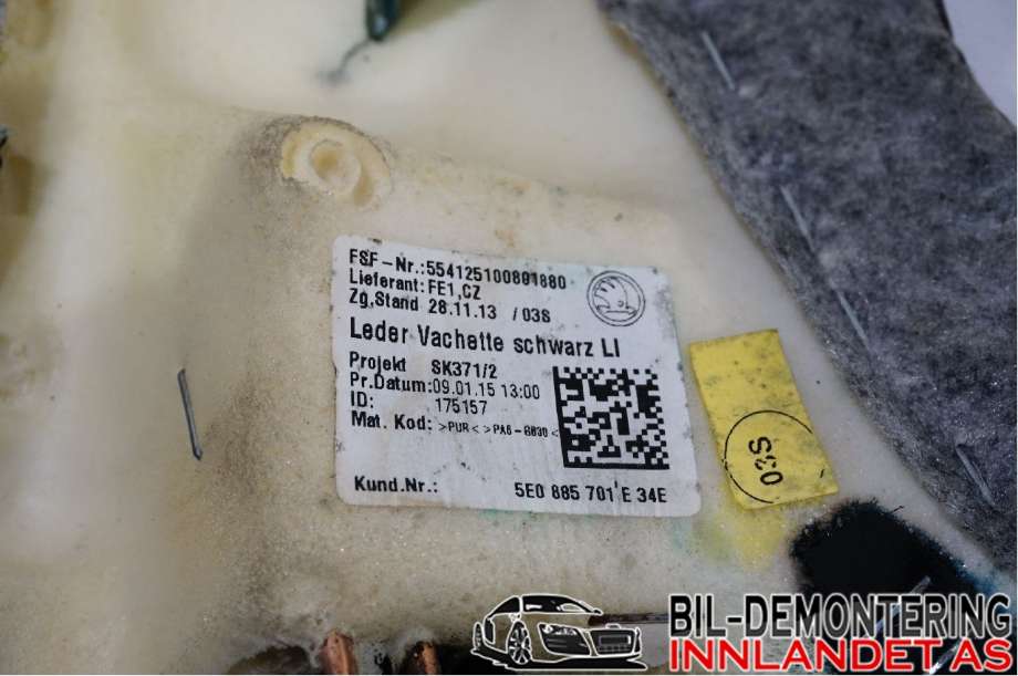 Diverse deler til Škoda Octavia 2013-2016 (Type III, Fase 1)  (SKODA|5G0 880 442|5G0 880 442 A|5E0885701E)