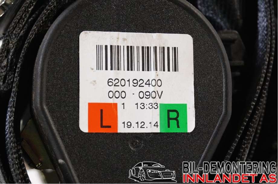 Sikkerhetsbelte bak høyre til Škoda Octavia 2013-2016 (Type III, Fase 1)  (SKODA|5E1 857 702 B|)