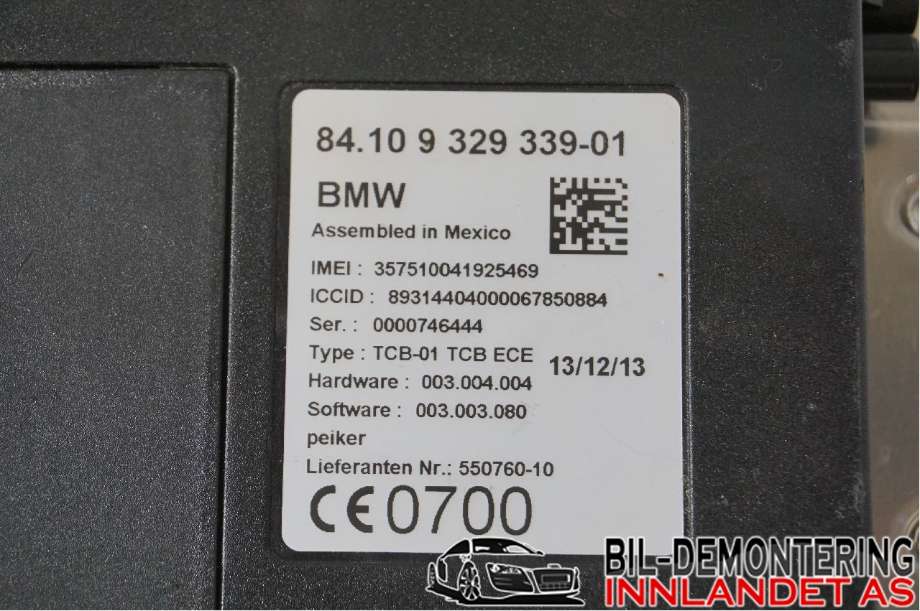 Styreenhet bluetooth til BMW X5 2013-2018 (F15) (F15) (BMW|84 10 9 362 850|929778702|8410932933901)