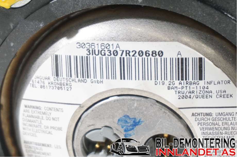 Airbag rattpute til Jaguar X-TYPE 2001-2010  (JAGUAR|C2S40538LEG|C2S48362LEG|)
