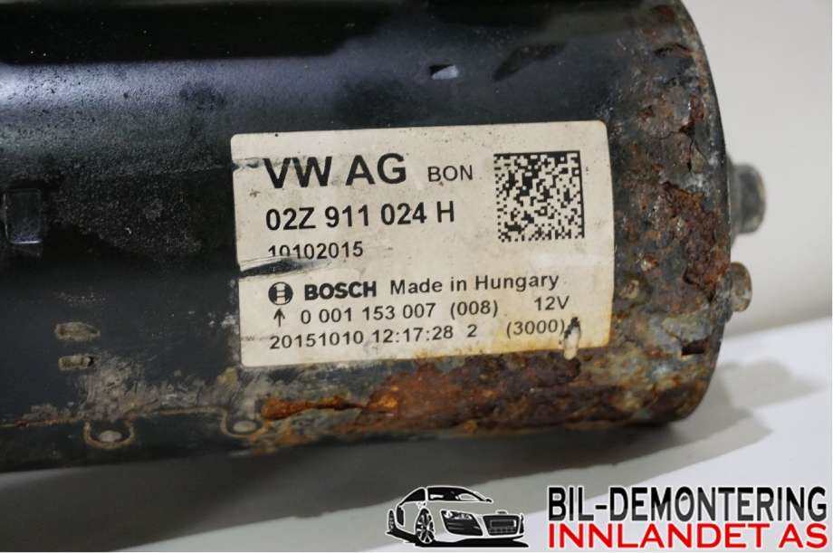 Starter diesel til VW Caddy 2015-2020 (Type III, Fase 3)  (VOLKSWAGEN|02Z 911 024 H|0001153007|02Z911024H)