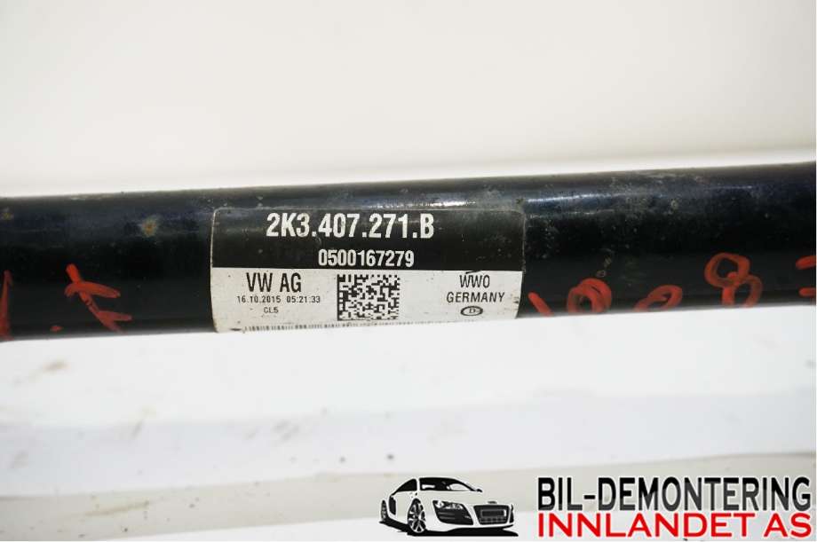 Drivaksel venstre foran til VW Caddy 2015-2020 (Type III, Fase 3)  (VOLKSWAGEN|2K3 407 271 B||2K3407271B)