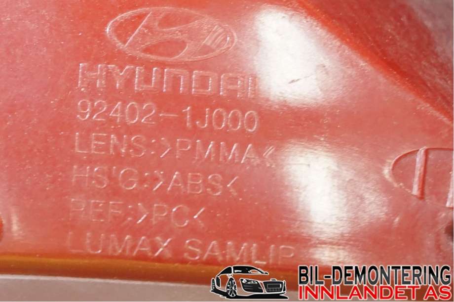 Baklykt høyre til Hyundai i20 2009-2014 (Type I)  (92420 1J000||92402-1J000)