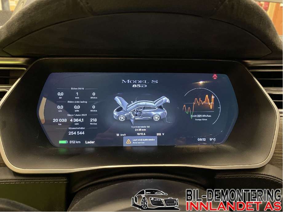 Instrumentpanel til Tesla Model S, 2013-2016 (Fase 1)  (TESLA|1039357-00-H)
