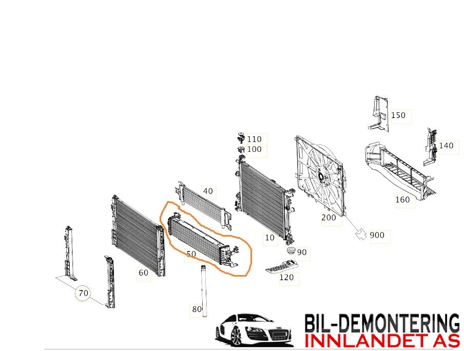 Radiator (automat gir) til Mercedes B-Klasse 2011-2018 (W246) (W246) (MERCEDES|A 246 500 06 03|)