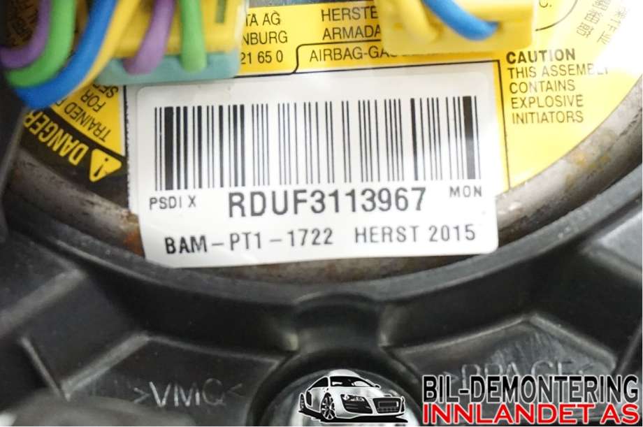 Airbag rattpute til Mercedes B-Klasse 2011-2018 (W246) (W246) (MERCEDES|A 000 860 07 00|)