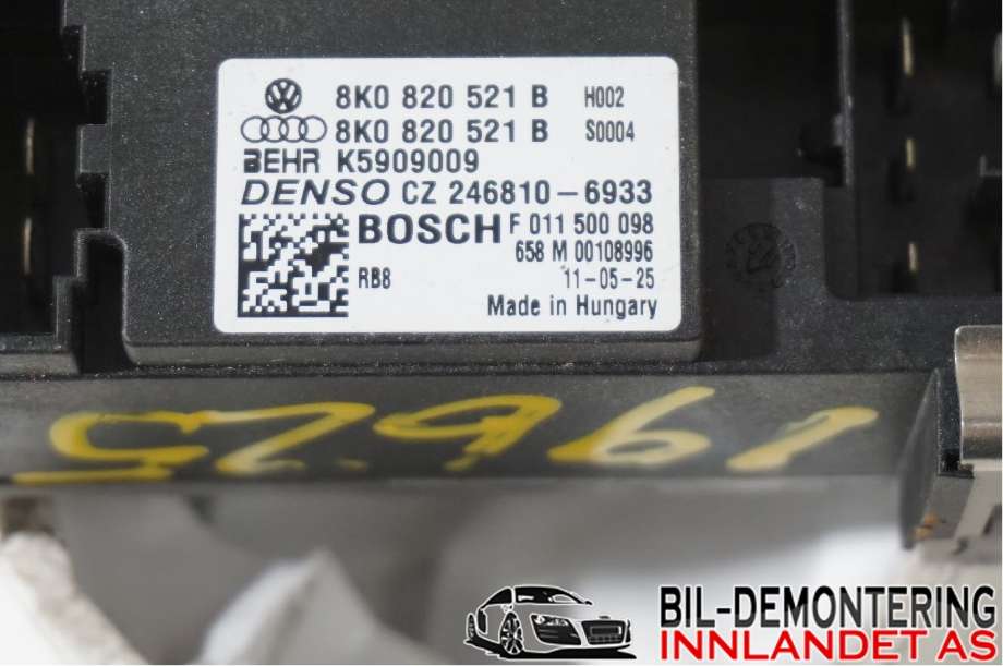 Varmeapparat motstand til Audi A5 2007-2016 (Type I)  (AUDI|8K0 820 521 B|)