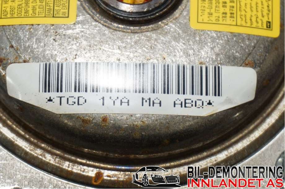 Airbag rattpute til Toyota Hiace 2007-2012 (Fase 3)  (TOYOTA|4513058011B0|)