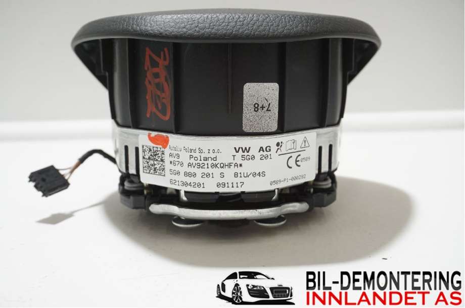 Airbag rattpute til VW e-Golf 2017-2020 (Fase 2) (VOLKSWAGEN|5G0 880 201 S|)