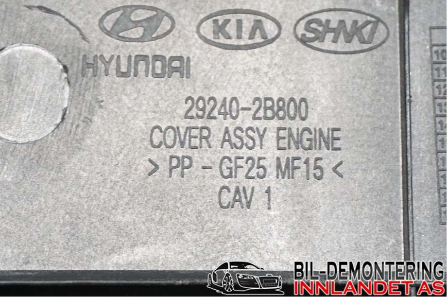 Motordeksel over motor til Hyundai i30 2012-2017 (Type II) (HYUNDAI|29240 2B800|)