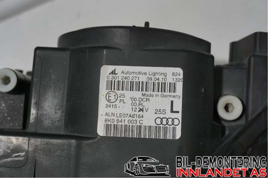 Frontlykt venstre halogen til Audi A4 2007-2014 (Type IV) (B8) (B8) (AUDI|8K0 941 029 AJ||8K0 941 003 C)