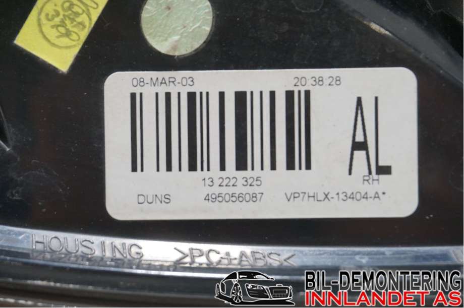 Baklykt høyre til Opel Astra H 2004-2009  (OPEL|93190307|13222325|13 222 325)