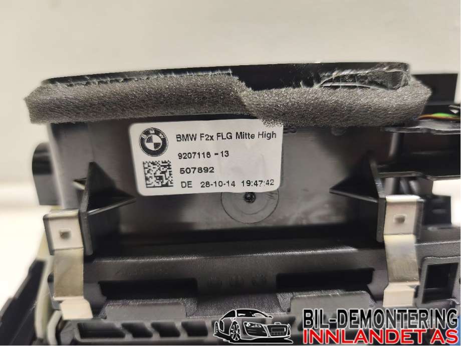 Dashbord friskluftdyse til BMW 1-Serie 2015-2019 (Fase 2) (F20/F21) (F20/F21) (BMW|64 22 9 207 116||9207116-13)