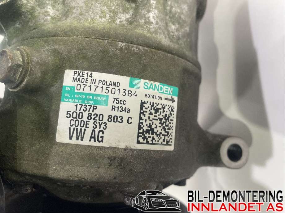 Aircondition kompressor til Škoda Octavia 2013-2016 (Type III, Fase 1)  (SKODA|5Q0 820 803 K|5Q0 820 803 D|5Q0820803C)
