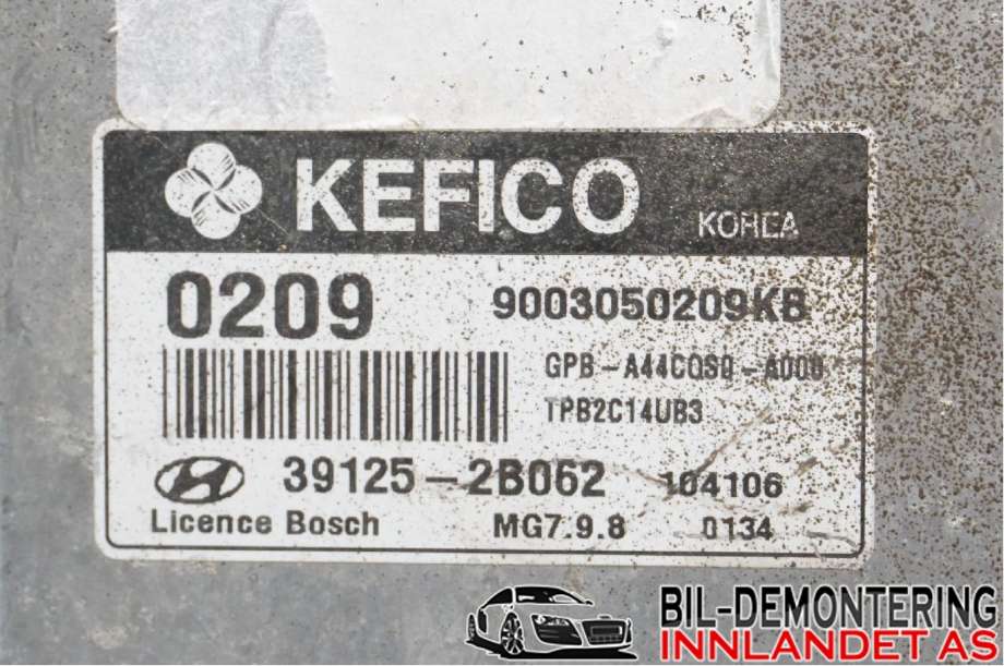 Styreenhet motor til Hyundai i20 2009-2014 (Type I) (HYUNDAI|391252B062||39125-2B062)