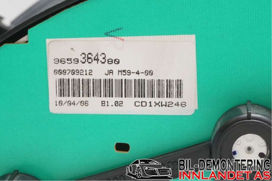Instrumentpanel til Citroën Berlingo 2002-2008 (Type I, Fase 2)  (CITROEN|6105 V3|16 084 292 80|CD1XW246)