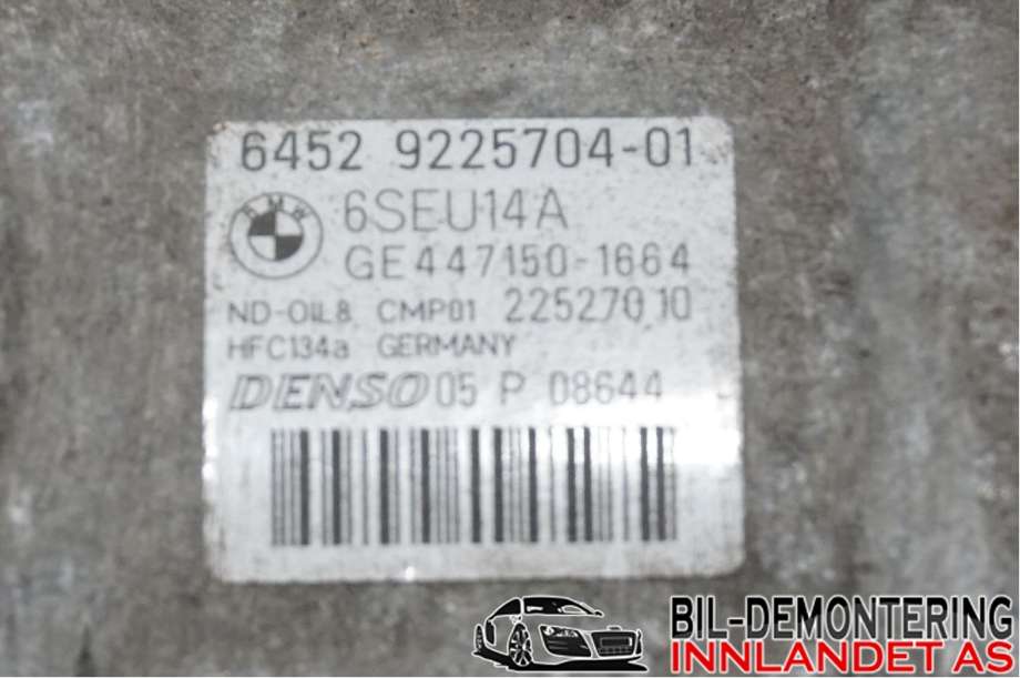 Aircondition kompressor til BMW X3 2010-2017 (F25) (F25) (BMW|64 52 9 225 704|)