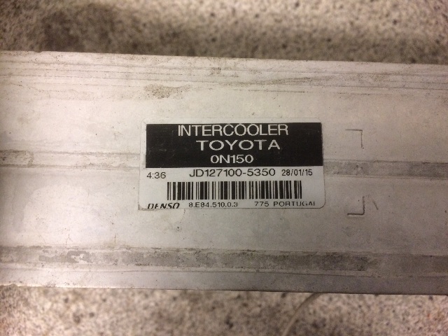 Intercooler til Toyota Auris 2010-2012 (Type I, Fase 2)  (JD127100-5350|)