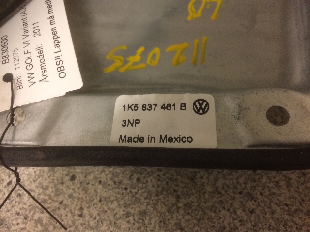 Ruteheis venstre foran til VW Golf VI 2008-2012  (1K5837461B|)