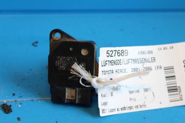 Luftmengde/luftmassemåler til Toyota Hiace 2001-2006 (Fase 2)  (DENSO|22204-33010|)